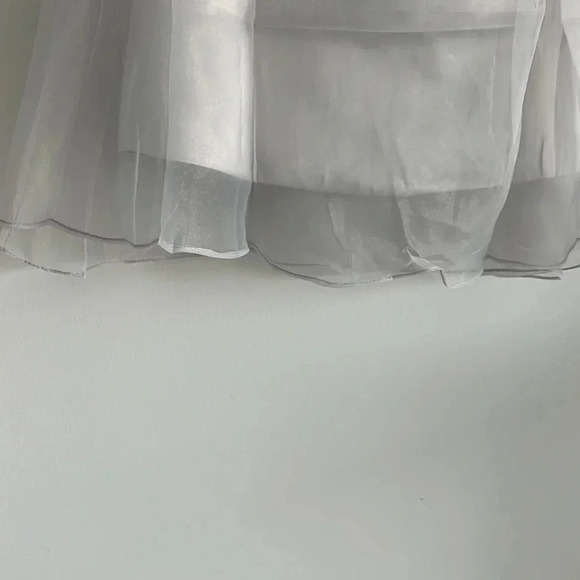 Silver Chiffon Mini Party Dress - Picture 6 of 8